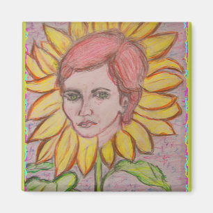 Frau Sonnenblume Magnet