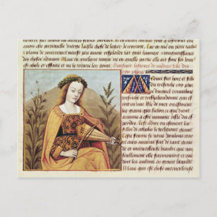 Frau spielt eine Rolle Postkarte