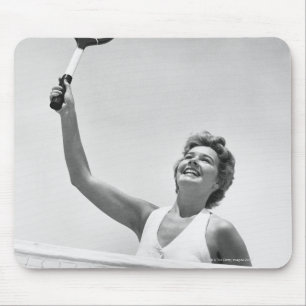 Frau spielt Tennis 2 Mousepad