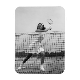 Frau spielt Tennis Magnet