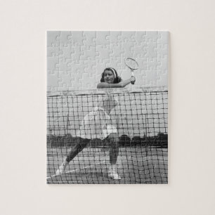 Frau spielt Tennis Puzzle