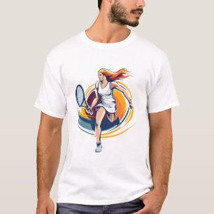Frau spielt Tennis T-Shirt