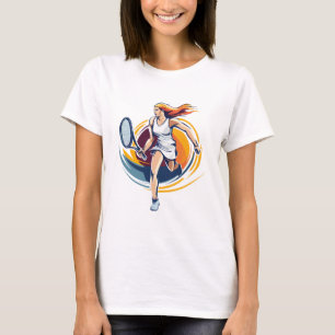 Frau spielt Tennis T-Shirt