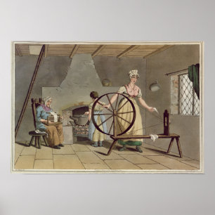 Frau Spinning, aus "Kostüm von Yorkshire" Poster