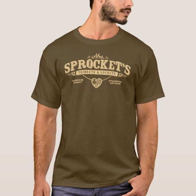 Frau Sprockets Trinkets u. Lockets T - SHIRT (Vorderseite)