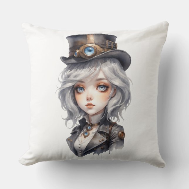 Frau SteamPunk Kissen (Vorderseite)