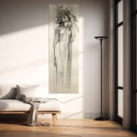 Frau Stift Zeichnend Alphonse Mucha Jugendstil