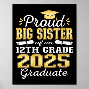 Frau stolz große Schwester von 2025 12. Klasse Gra Poster