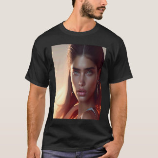 Frau Strahlender Glanz Leuchtender Blick Farben Ge T-Shirt