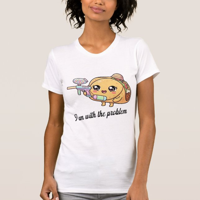 Frau Taco ist mit ihrem Mann a.k.a. Problem T-Shirt (Vorderseite)