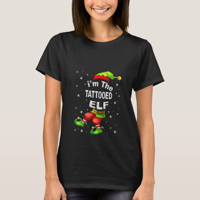 Frau Tattooed Elf Matching Family Group Christma T-Shirt (Vorderseite)