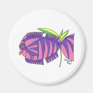 Frau Tiger Fish Magnet