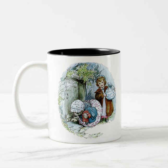 Frau TIGGY-WINKLE und LUCIE liefern die Wäsche Zweifarbige Tasse (Links)