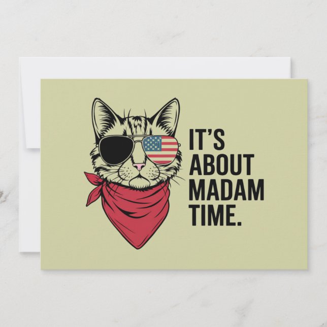 Frau Time President 2024 Kamala Harris DNC Kundgeb Einladung (Vorderseite)