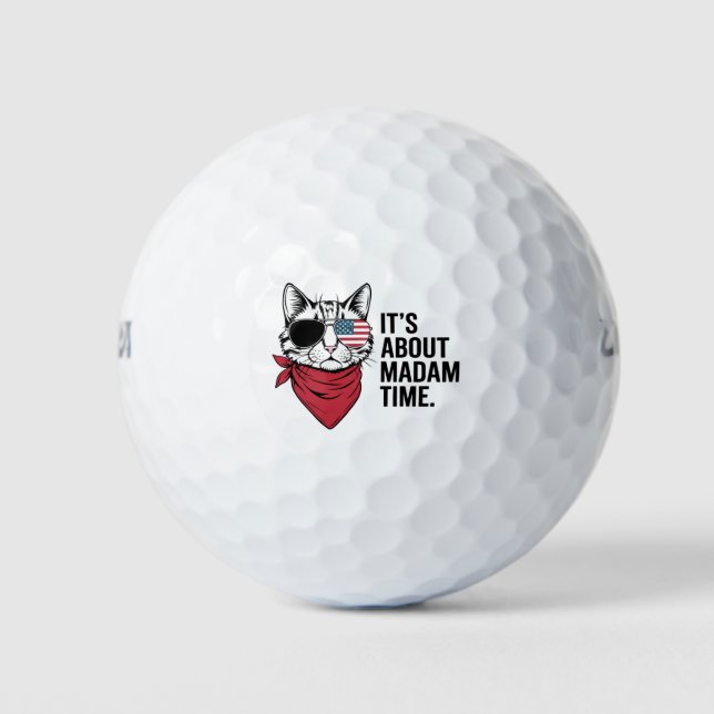 Frau Time President 2024 Kamala Harris DNC Kundgeb Golfball (Vorderseite)