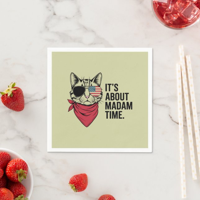 Frau Time President 2024 Kamala Harris DNC Kundgeb Serviette (Beispiel)