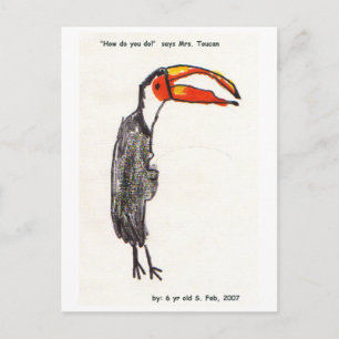 Frau Toucan Kids Art Postcard Postkarte