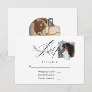 Frau Travel Brautparty RSVP Card Karte