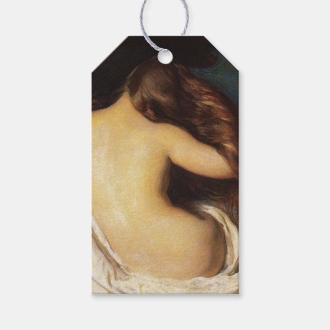 Frau trocknet ihr Haar (von Joseph DeCamp) Geschenkanhänger (Vorderseite)