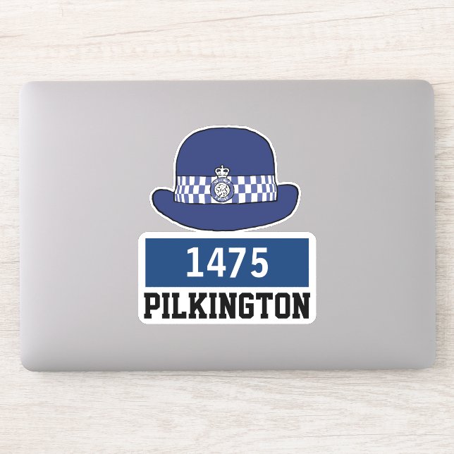 Frau UK Police Constable Hat mit Name & Nummer Aufkleber (Computer)