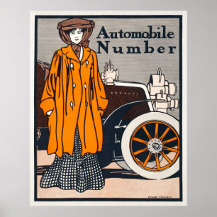 Frau und Auto Poster