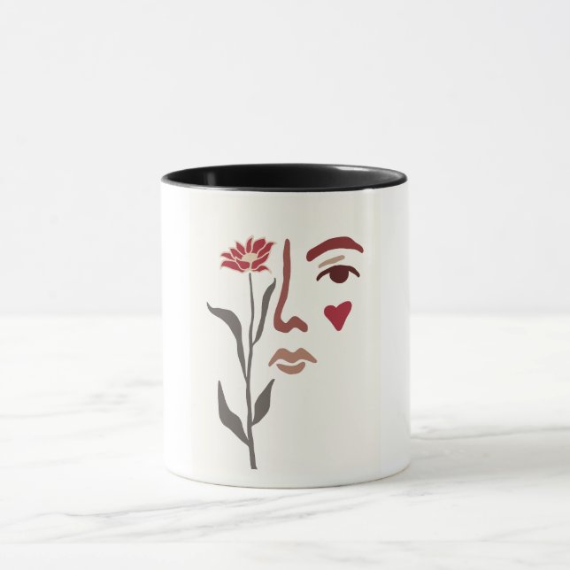Frau und Blume Tasse (Zentrum)