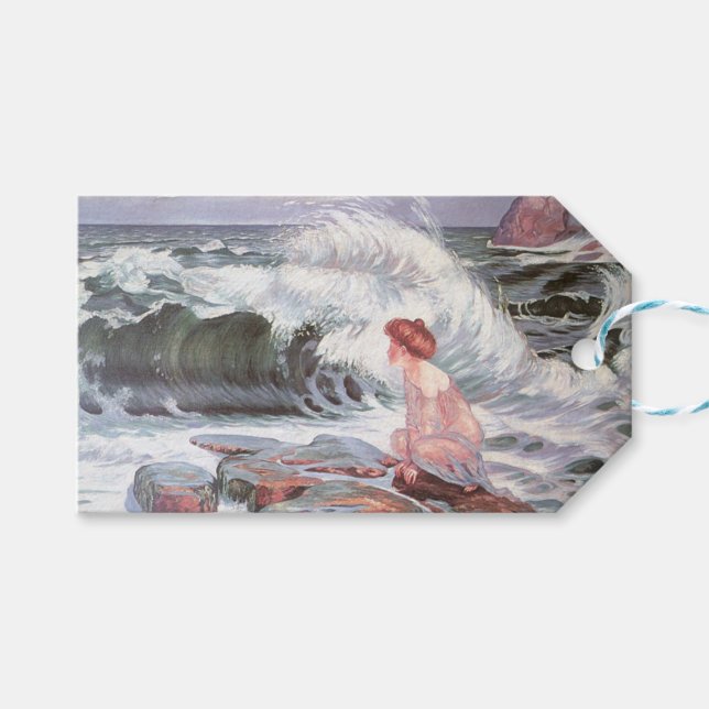 Frau und die Welle (von Frantisek Kupka) Geschenkanhänger (Vorderseite (Horizontal))