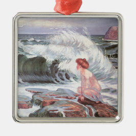 Frau und die Welle (von Frantisek Kupka) Ornament Aus Metall