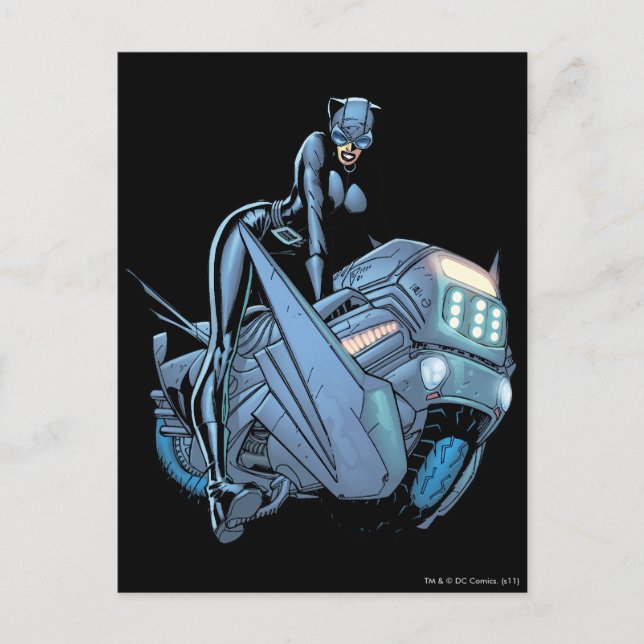 Frau und Fahrrad Postkarte (Vorderseite)