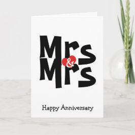 Frau und Frau Lesbian Wedding Bold Anniversary Karte