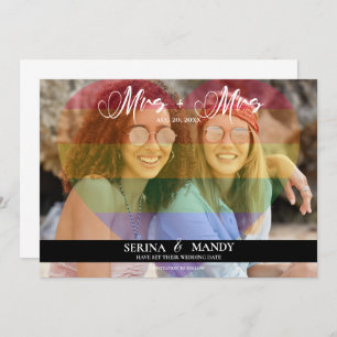 Frau und Frau LGBTQ Transparent Heart Foto Overlay Save The Date