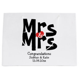 Frau und Frau Modern Personalisiert Black and Red Große Geschenktüte