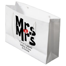 Frau und Frau Modern Personalisiert Black and Red Große Geschenktüte