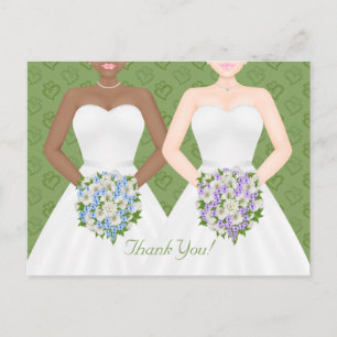 Frau und Frau Two Brides Lesbian Wedding Vielen Da Postkarte