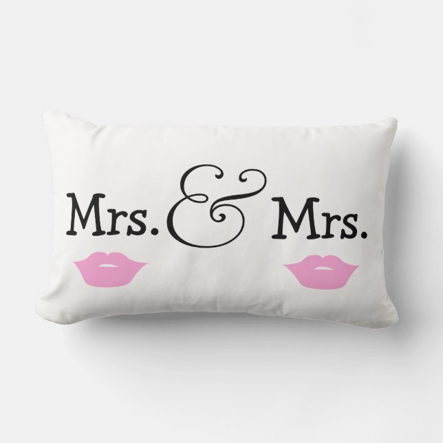 Frau und Frau Two Brides Lips Wedding Geschenk Lendenkissen (Vorderseite)