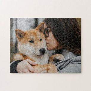 Frau und Haustier Puzzle