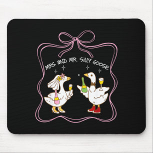 Frau und Herr alberne Gans Hochzeitsfeier lustig Mousepad
