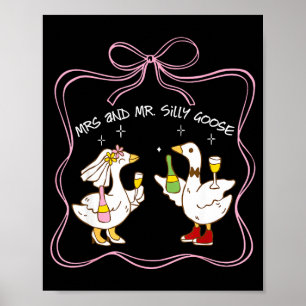 Frau und Herr alberne Gans Hochzeitsfeier lustig  Poster