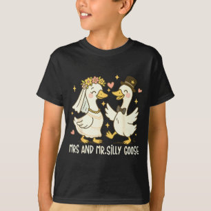 Frau und Herr alberne Gans Hochzeitsfeier lustig T-Shirt