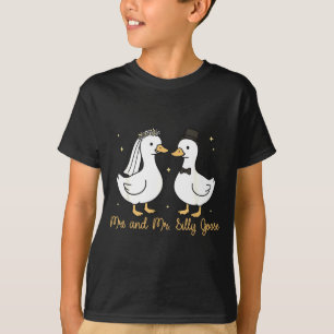 Frau und Herr alberne Gans Hochzeitsfeier lustig T-Shirt