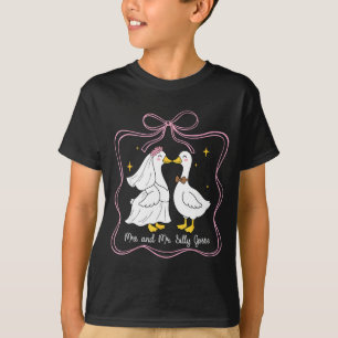 Frau und Herr alberne Gans Hochzeitsfeier lustig  T-Shirt