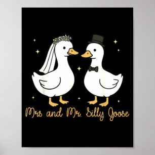 Frau und Herr alberner Gans Hochzeitsfeier lustig  Poster