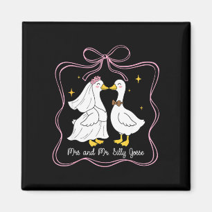 Frau und Herr verrückte Gans Hochzeitsfeier lustig Magnet