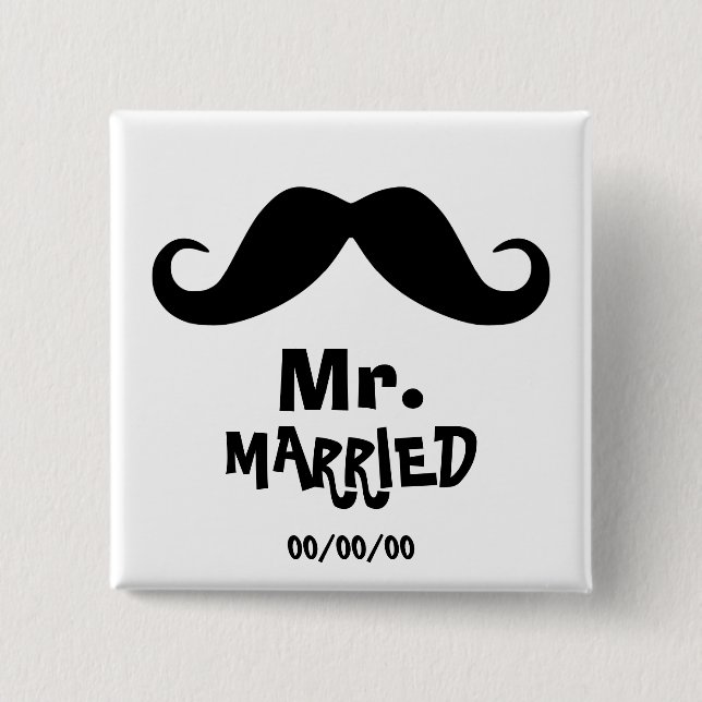 Frau und Herr, weds eben, gerade verheiratet, Set Button (Vorderseite)