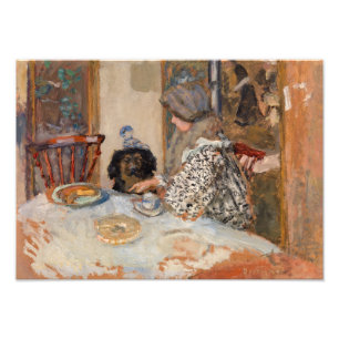 Frau und Hund an der Tabelle   Paul Bonnard   Fotodruck