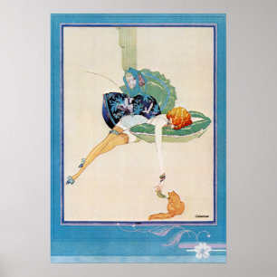 Frau und Katze, Chéri Hérouard Poster