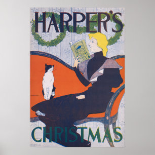 Frau und Katze, Edward Penfield Poster