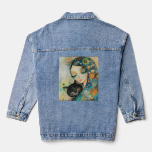 FRAU UND KATZE KUNST DENIM JACKE