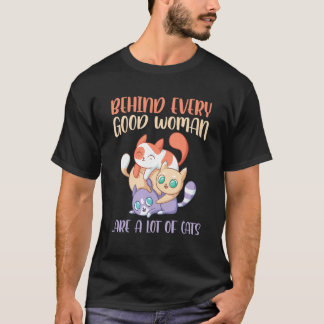Frau und Katze T-Shirt