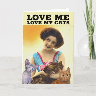 FRAU UND KATZKATZE (CAT-MAMA) INNERHALB DER HELLO- KARTE